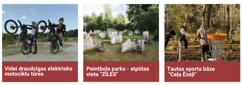 Aktīvās atpūtas iespējas Dobeles novadā – elektrisko motociklu tūres, peintbols un disku golfs.