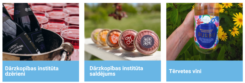 Dobeles novada garšas – Dārzkopības institūta dzērieni un saldējums, kā arī Tērvetes vīni.