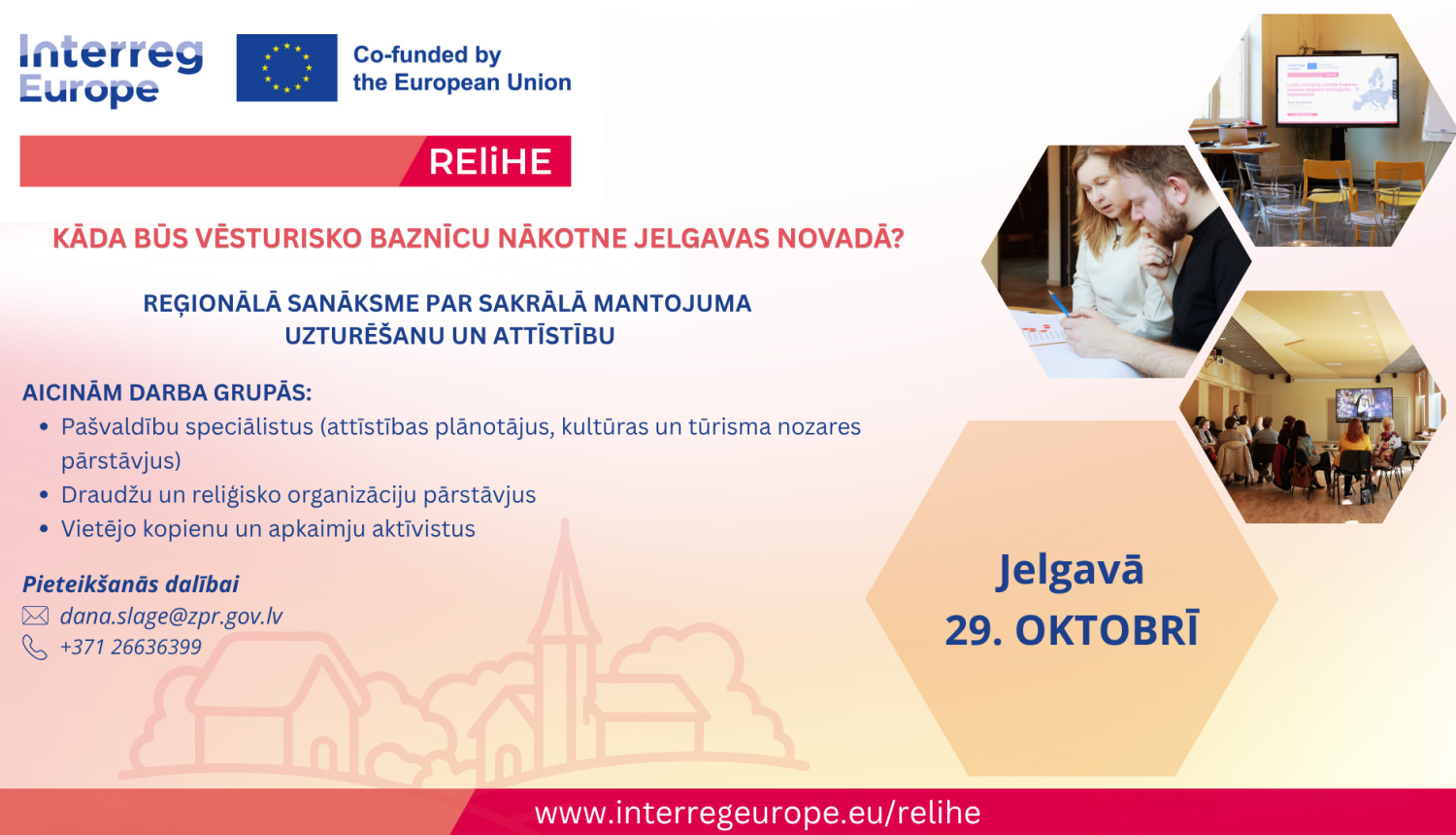 Informatīvs attēls reģionālajai sanāksmei par sakrālā mantojuma nākotni Jelgavas novadā