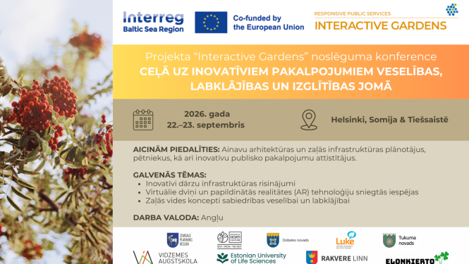 Projekta "Interactive Gardens" noslēguma konference - afiša