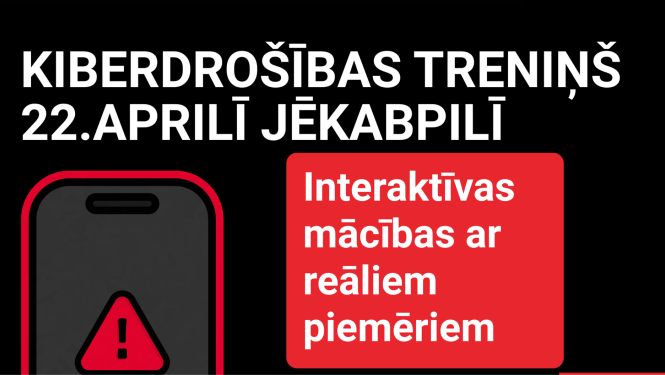Kiberdrošības treniņš Jēkabpilī. Afiša