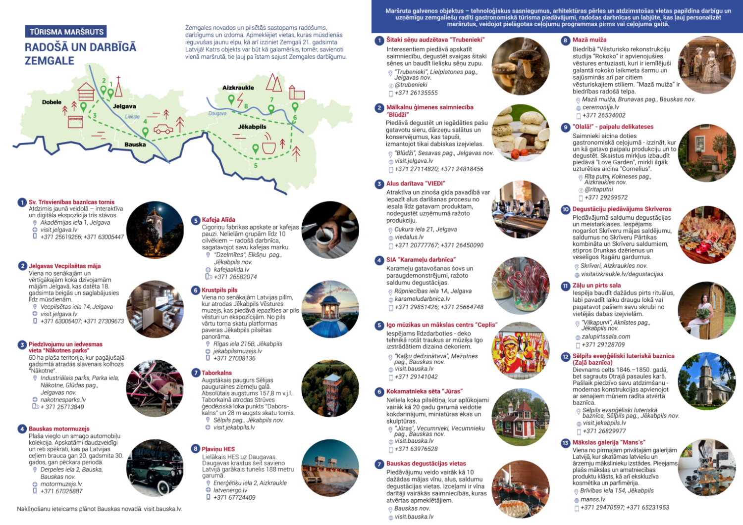 Radosa un darbiga Zemgale_marsruts