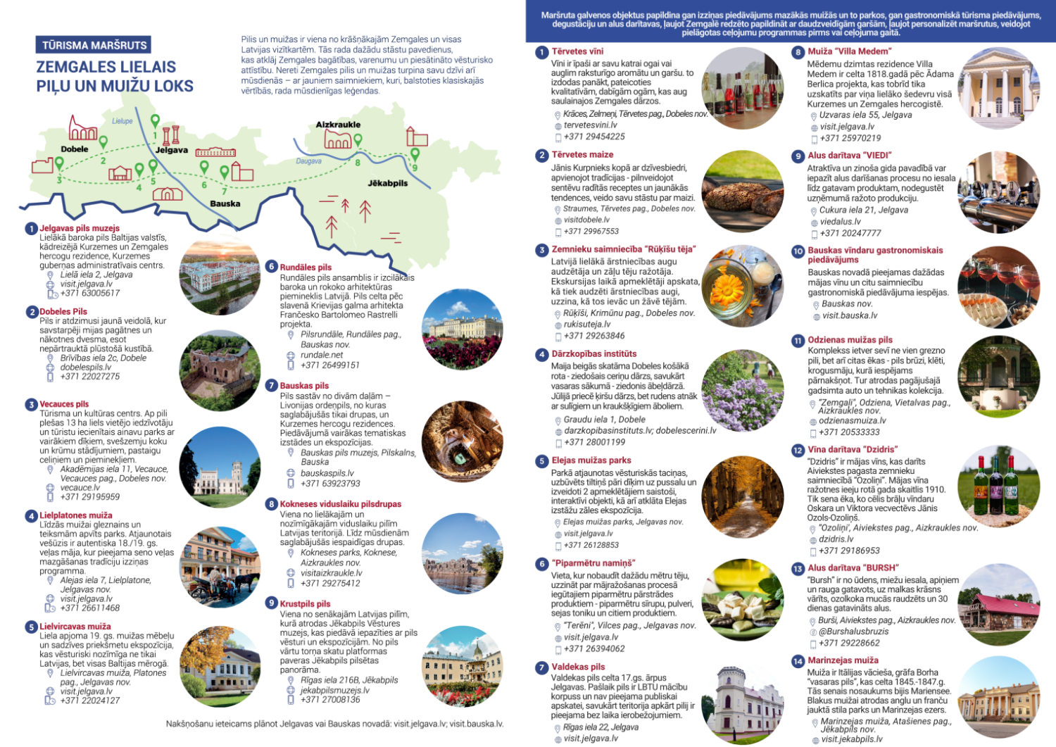 Zemgales lielais piļu un muižu loks_maršruts