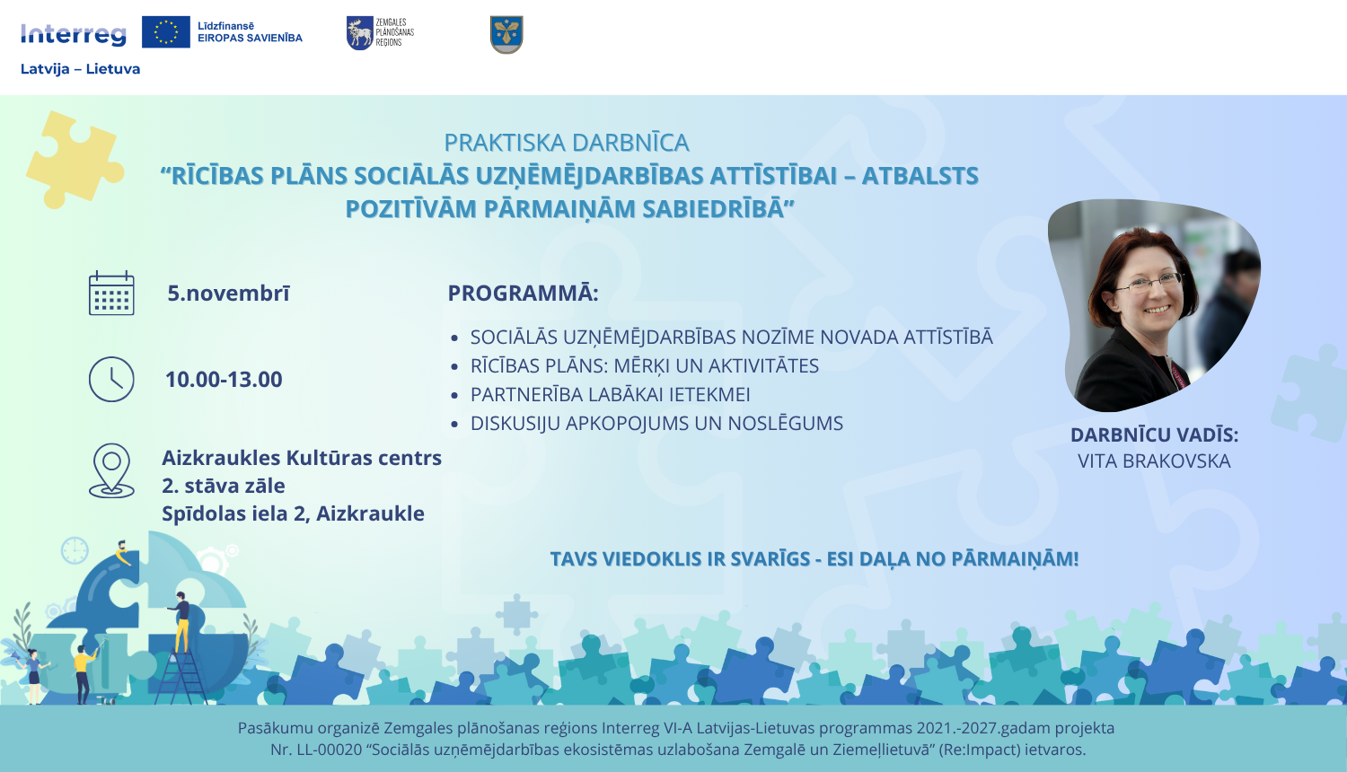 Praktiska darbnīca “Rīcības plāns sociālās uzņēmējdarbības attīstībai" Aizkraukle novadā