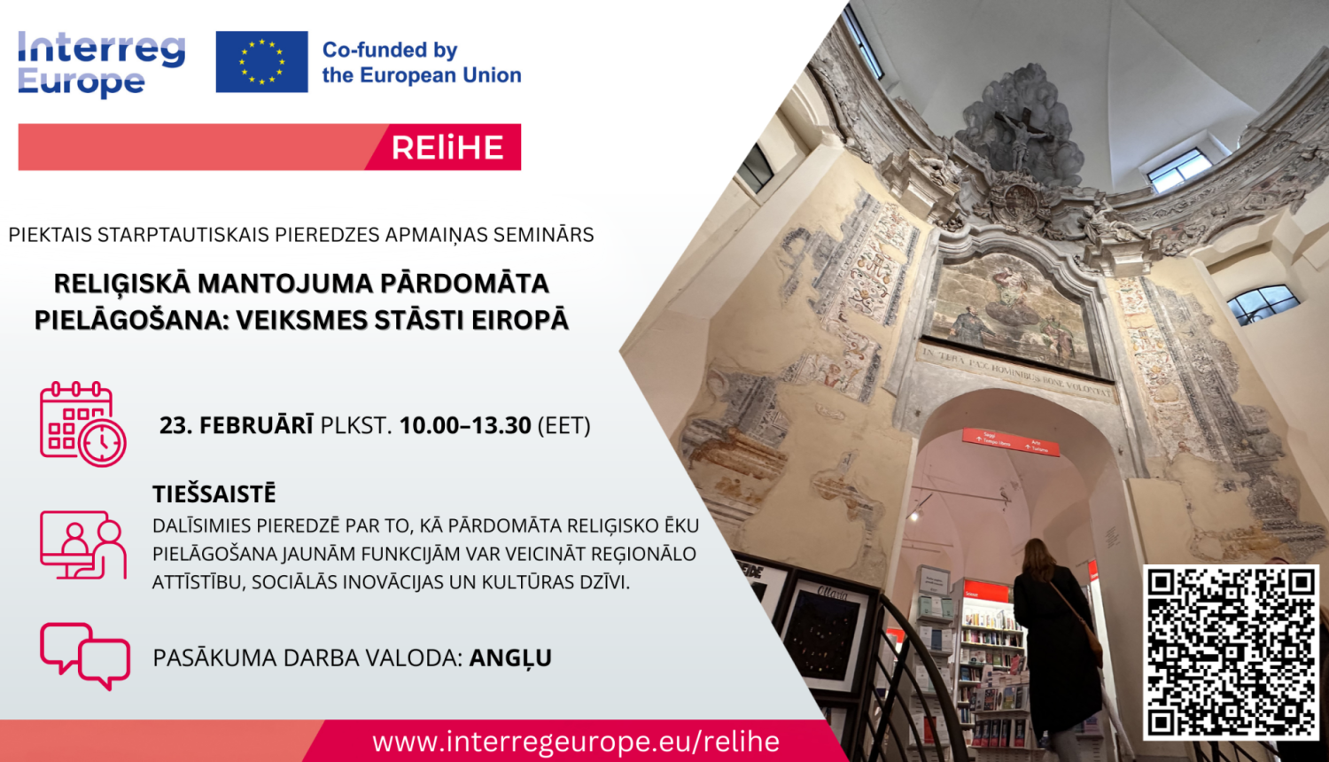 Starptautisks pieredzes apmaiņas seminārs "Reliģiskā mantojuma pārdomāta pielāgošana: veiksmes stāsti Eiropā"